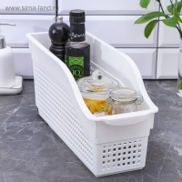 Контейнер для хранения хозяйственный &laquo;Лофт&raquo;, 3 л, 35,5&times;13&times;17 см, на колёсах, цвет белый