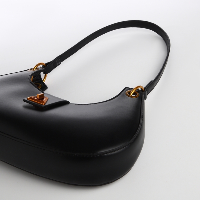 Сумка женская багет на молнии TEXTURA, средний размер, цвет чёрный