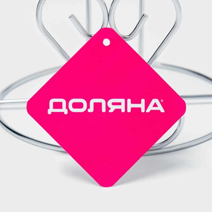 Держатель для бумажных полотенец Доляна &laquo;Сердце&raquo;, 13&times;13&times;27 см, цвет хром