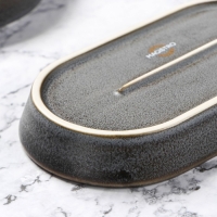 Блюдо фарфоровое овальное Magistro Urban, 260 мл, 18&times;9,8&times;2,5 см, цвет серый