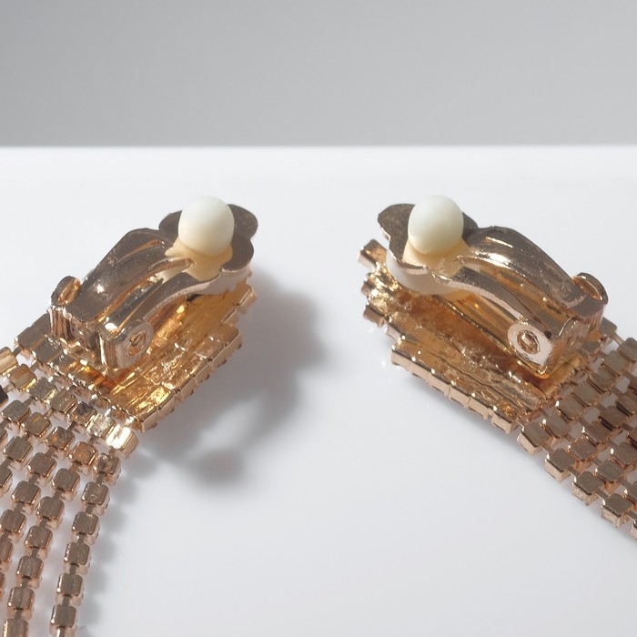 Клипсы &laquo;Вечеринка&raquo; лесенка, цвет белый в золоте