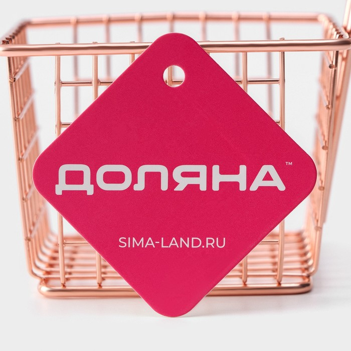 Корзинка для картофеля фри Доляна &laquo;Роял&raquo;, 10&times;10&times;7,5 см, крупная сетка, цвет розовое золото