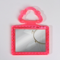 Зеркало настольное - подвесное, с рамкой под фотографию, зеркальная поверхность 11 &times; 9 см, цвет МИКС