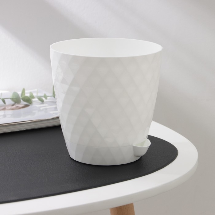 Горшок для цветов с прикорневым поливом &laquo;Румба&raquo;, 1,5 л, цвет белый