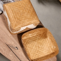 Корзинка плетеная "Манадо" бамбук 30х30х19 см, светлая