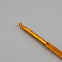 Крючок для вязания, двусторонний, d=2/3 мм, 13.5 см, цвет золотой