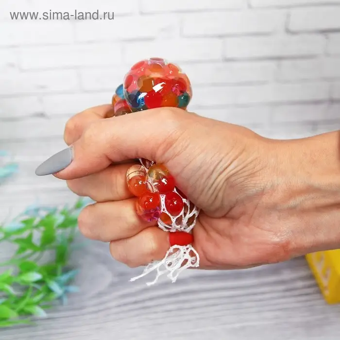 Мялка в сетке, с гидрогелем, 5 см, цвета МИКС