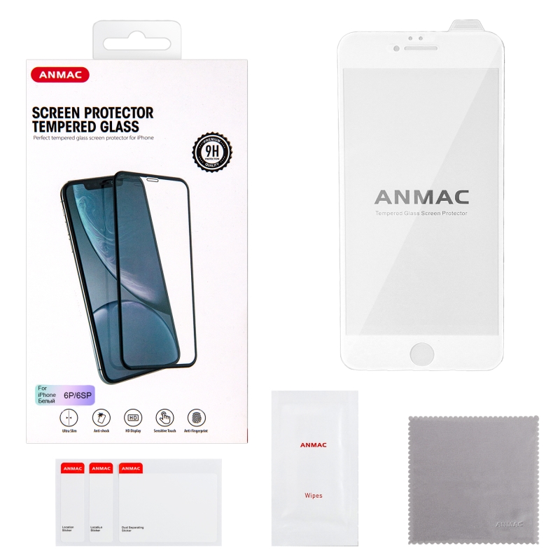 Защитное стекло IPh 6 Plus 3D ANMAC белое усиленное  Арт.1137185