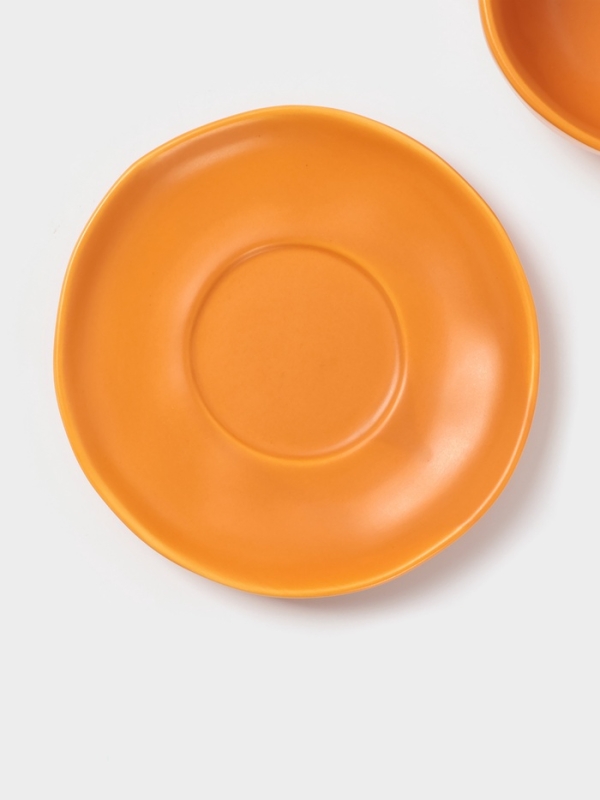 Бульонница Magistro "Potter" 255мл 15х2,5 цвет оранжевый с блюдцем