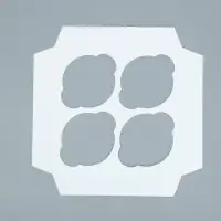 Коробка для капкейков, кондитерская упаковка двухсторонняя, 4 ячейки &laquo;Бабочки&raquo;, 16 х 16 х 10 см