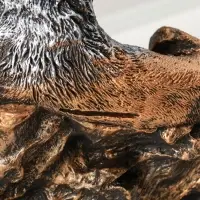 Копилка "Волк на скале" 16х28х27 см, бронза с серебром