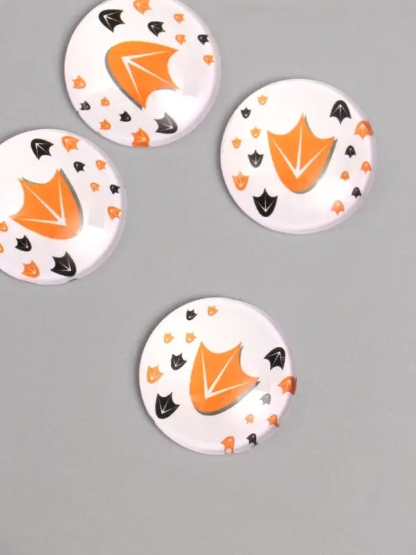 Кабошон стекло для творчества "Круг. Следы утки" 3х3 см