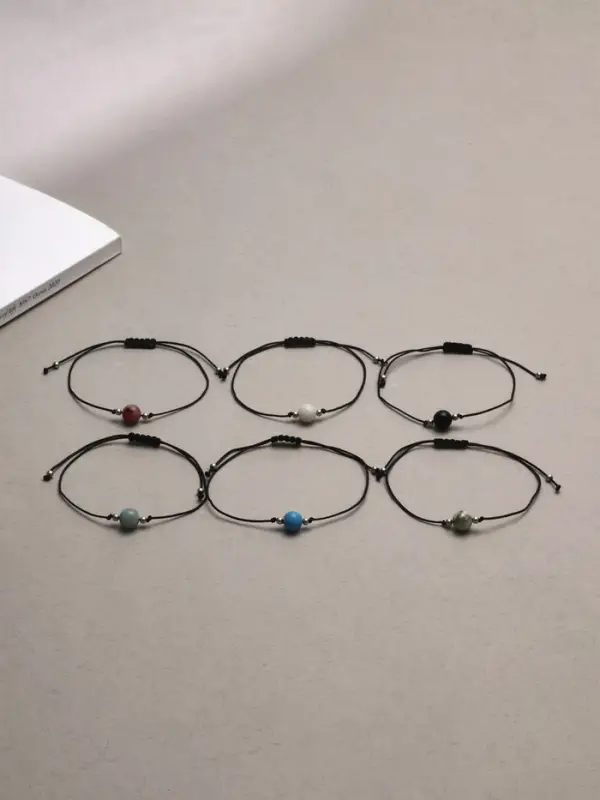 Браслет-оберег &laquo;Нить судьбы&raquo; шар №8 (неделимая фасовка 12 шт., цена за шт.), цветной в золоте