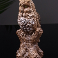 Статуэтка "Филин на ветке" 14 см, цвет коричневый