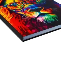 Колледж-тетрадь в твердой обложке 7БЦ, А4, 160 листов, ЛЕВ. МОЗАИЧНЫЙ НЕОН, блок в клетку, матовая ламинация, ВЫБОРОЧНЫЙ ЛАК