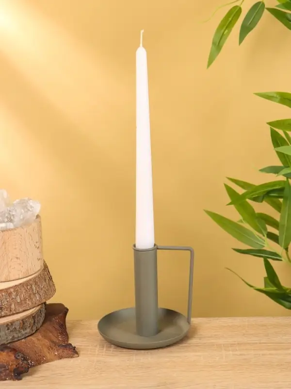 Подсвечник на 1 свечу текстурный с ручкой и блюдцем &laquo;Графит&raquo;, 10&times;10&times;9.5 +/- 0.5 см