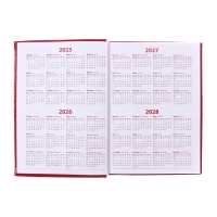 Ежедневник недатированный А5, 160 листов "Небраска", перфорация углов, красный