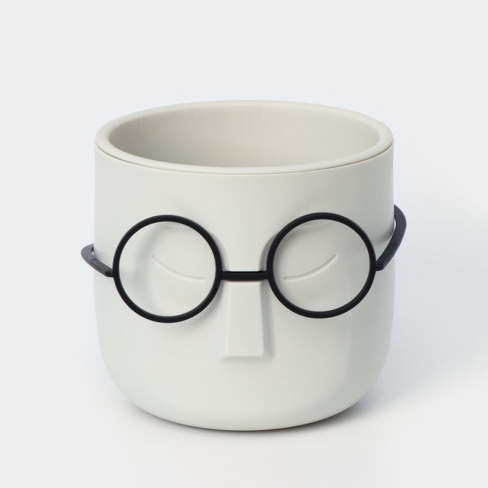 Кашпо для цветов со вставкой «Стив», 650 мл, d=11,5 см, h=10,5 см, цвет белый ротанг Кашпо для цветов со вставкой «Стив», 650 мл, d=11,5 см, h=10,5 см, цвет белый ротанг