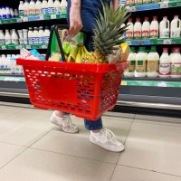 Корзина покупательская пластиковая 28 л, цвет красный