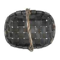 Корзина плетёная, 22&times;15&times;12 см, ручка h=12 см, ива, серая