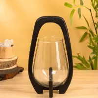 Подсвечник "Аура" 18х19х33 см, стекло, дерево