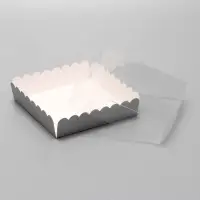 Коробка для печенья, серебряная, 12&times;12&times;3 см