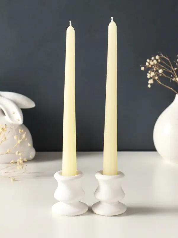 Набор свечей античных, 2,3х 24,5 см, 5 ч, 55 г, 2 штуки, слоновая кость