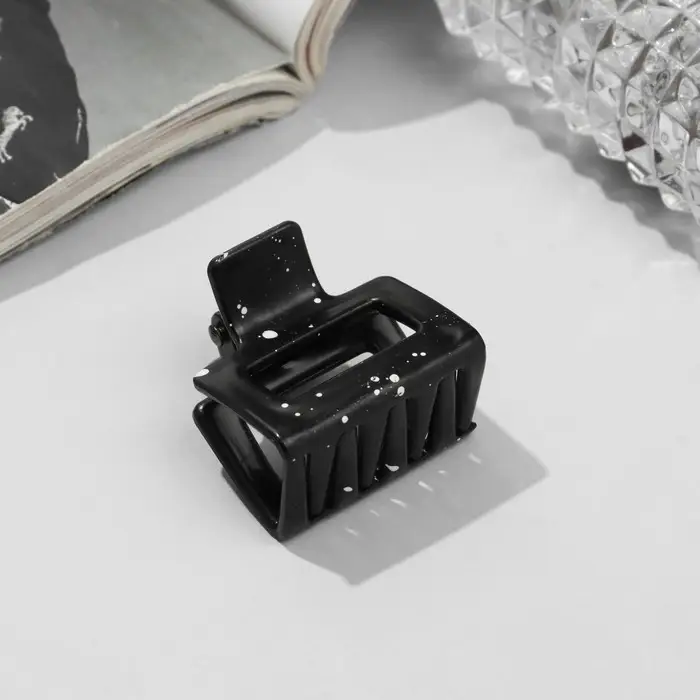 Крабик для волос &laquo;Флоранс&raquo;, 3 см, чёрный белый МИКС