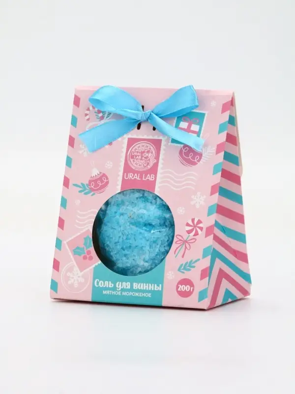 Соль для ванны, 200 г, аромат мятное мороженое, URAL LAB