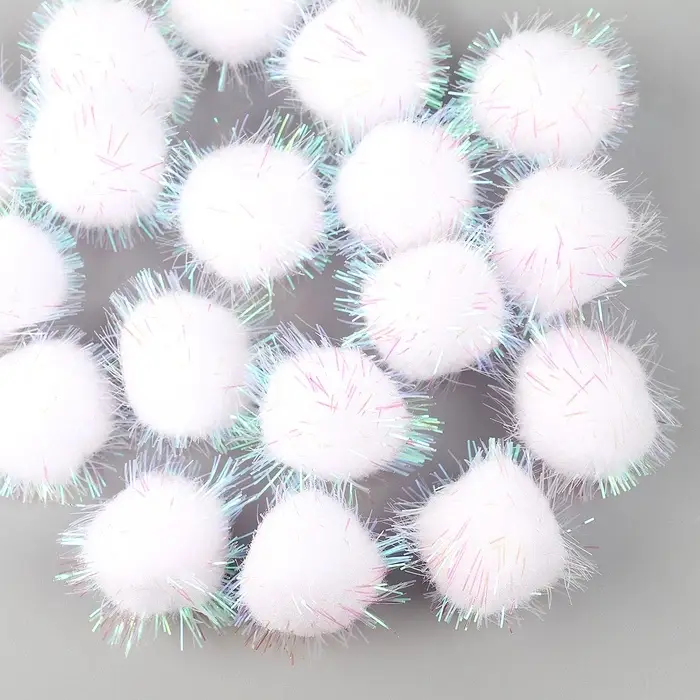 Набор деталей для декора &laquo;Бомбошки с блеском&raquo;, набор 18 шт., размер 1 шт &mdash; 2,5 см, цвет белый перламутр