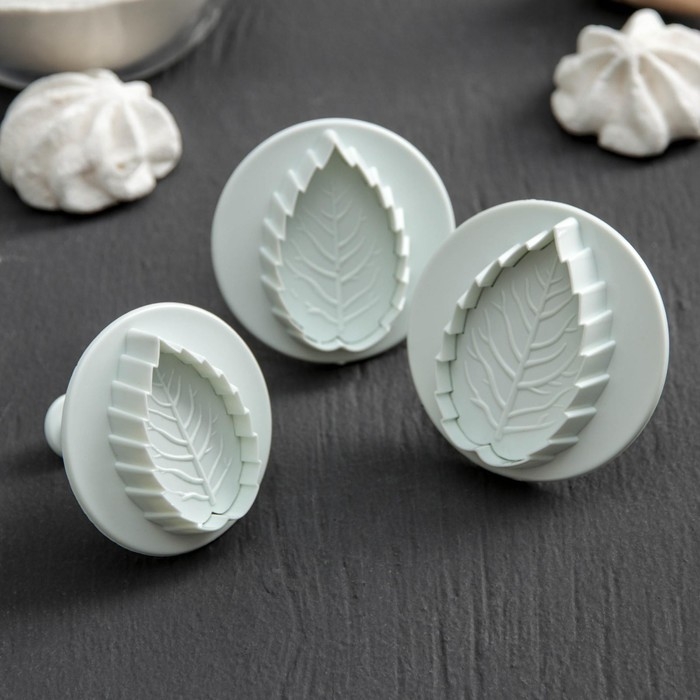 Набор плунжеров кондитерских Доляна &laquo;Лист большой&raquo;, 3 шт