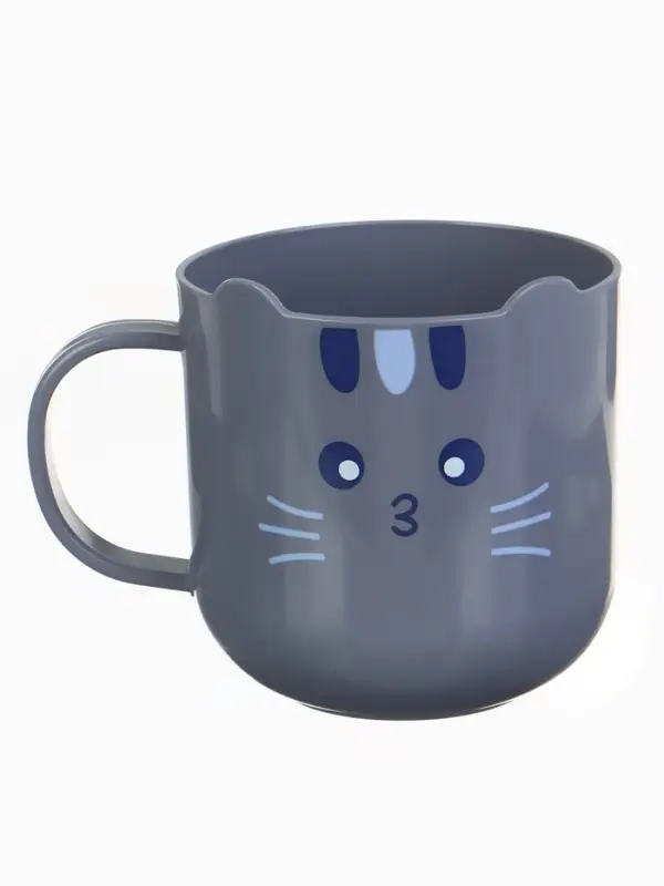 Кружка детская 300 мл., &laquo;Котик&raquo;, цвет серый, Крошка Я