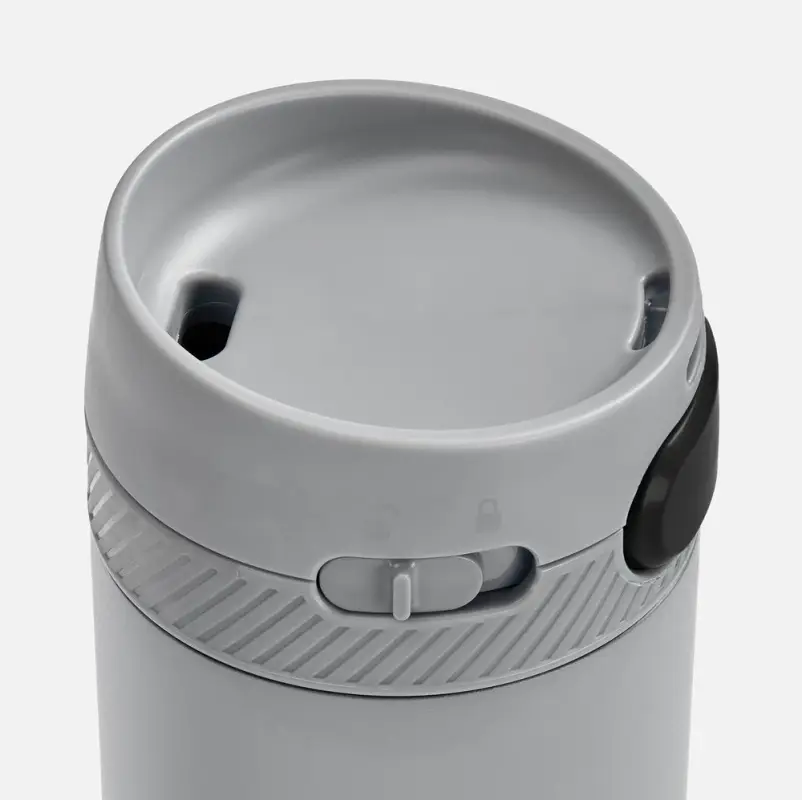 Термостакан X1 с цветной кнопкой, серый с черным