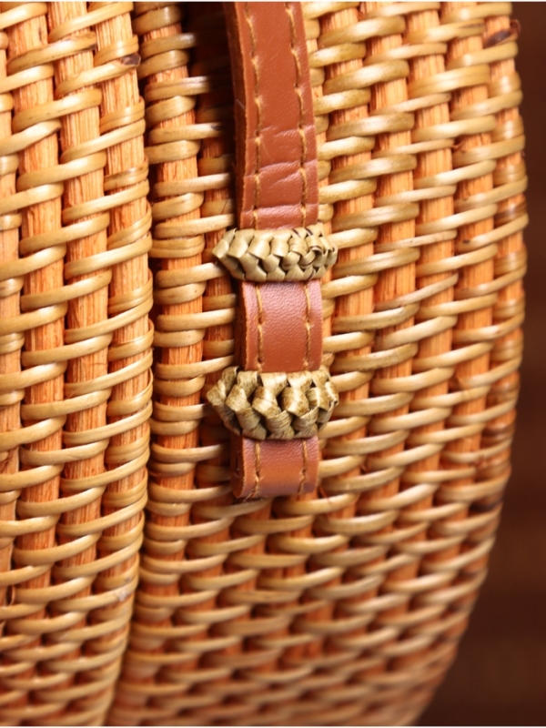 Сумка плетеная ротанг "Мандала" красный, 20х6х70 см