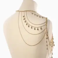 Бодичейн на тело "Аксельбант", цвет золото