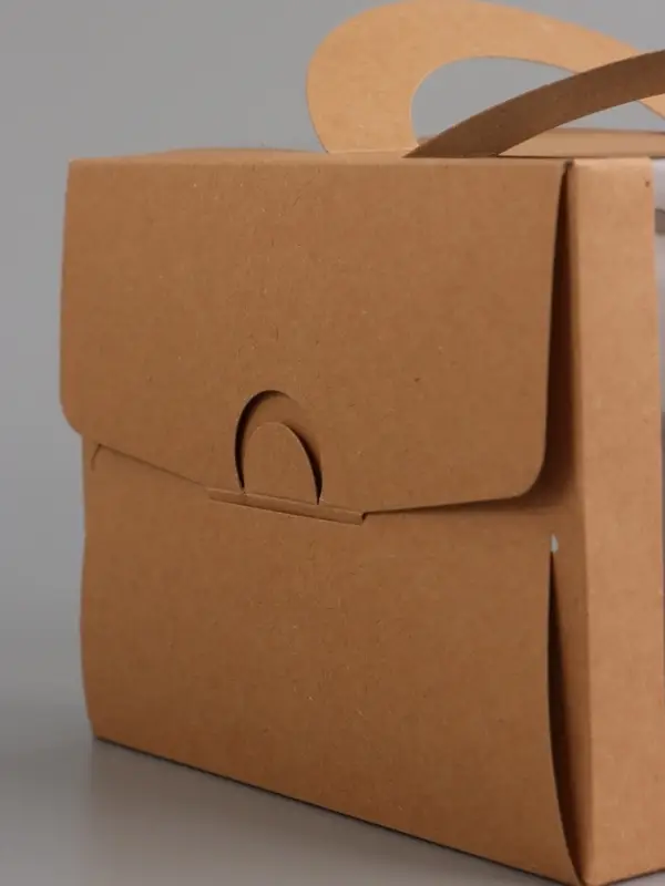 Коробка под бенто-торт с окном, КРАФТ 16 х 16 х 12,5 см