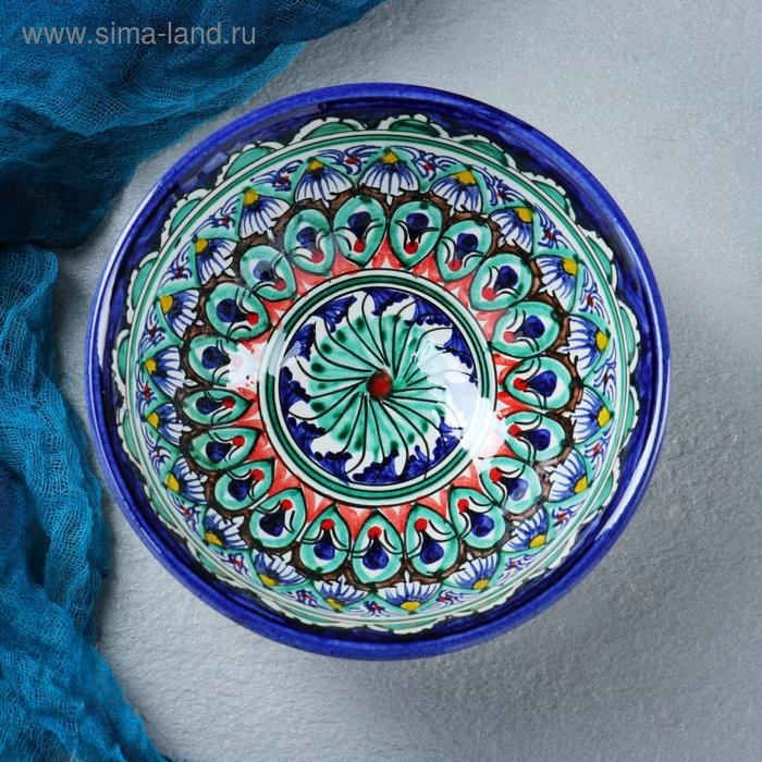 Коса Риштанская Керамика "Цветы" 15 см, малая, синяя