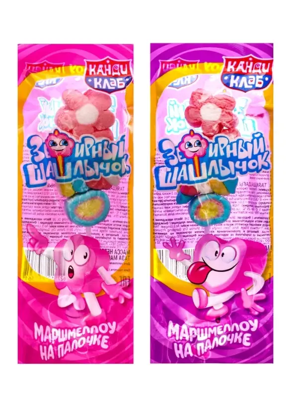 Зефир "Зефирный шашлычок", на палочке в банке, 12 г