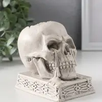 Подсвечник &laquo;Череп на пьедестале&raquo;, 10&times;7&times;10.5 см, серый