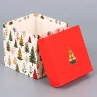 Коробка Самосборная "Звезды Новый Год" 10х10х10 см 9594049 МИКС