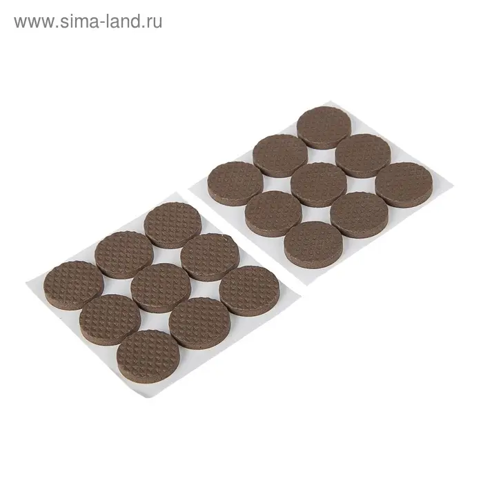 Накладка мебельная круглая ТУНДРА, d=25 мм, 18 шт., полимерная, коричневая