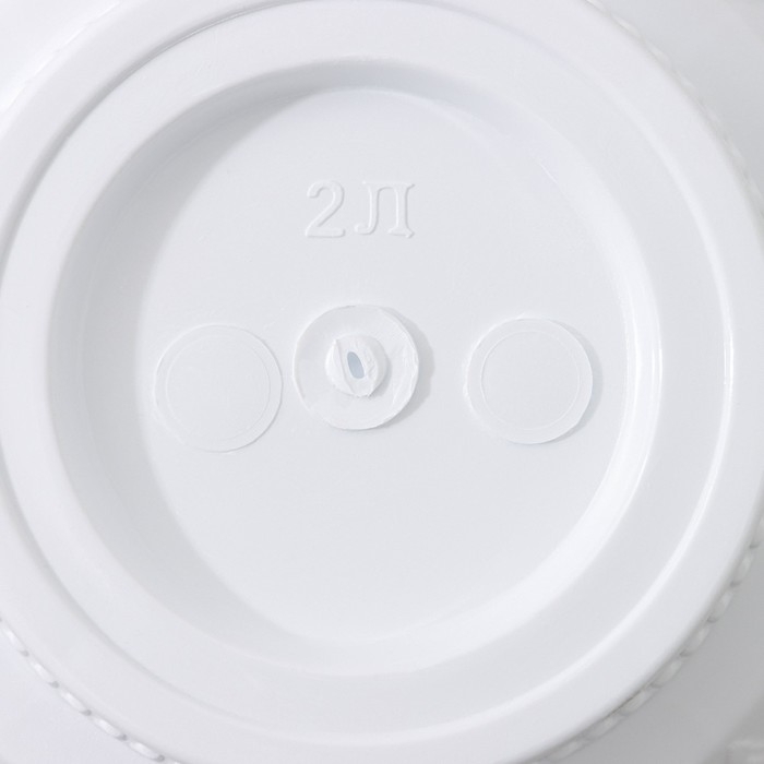 Горшок для цветов с поддоном &laquo;Байкал&raquo;, 2 л, пластиковый, белый