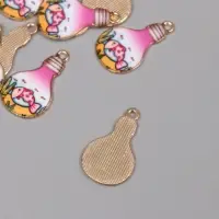 Декор для творчества металл, эмаль "Рыба в лампочке" 2,8х1,6 см