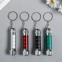 Фонарик на кольце "Полоски" 5 диодов МИКС 7,3х1,9х1,9 см