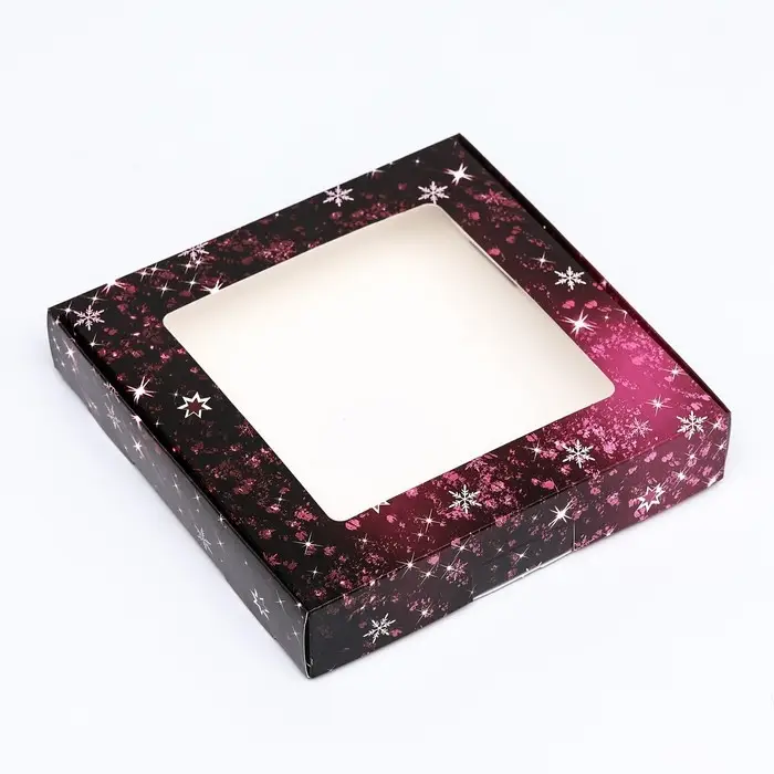 Коробка самосборная бесклеевая, &laquo;Новый год&raquo;, 16&times;16&times;3 см