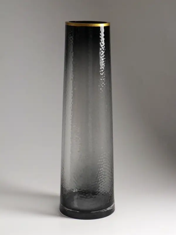 Ваза стекло напольная "Линней" 50х15 см, серый