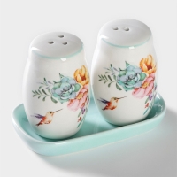 Набор для специй Доляна &laquo;Пташка&raquo;, 2 предмета: солонка, перечница, 130 мл