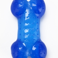 Игрушка жевательная суперпрочная "Кость малая", 8,5 см, голубая