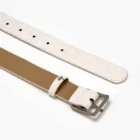 Ремень жен 05-01-02-01, Июнь2508, 3*0,3*110 см, без винта, пряж мат металл, 1 прокол, белый   109031