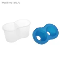 Стакан - непроливайка для рисования двойной Calligrata, 150 мл &times;2, с держателем для кистей, МИКС